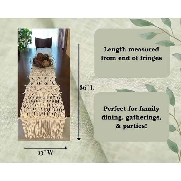 Table Runner Macrame 86x13 Long - Picture 8 of 11